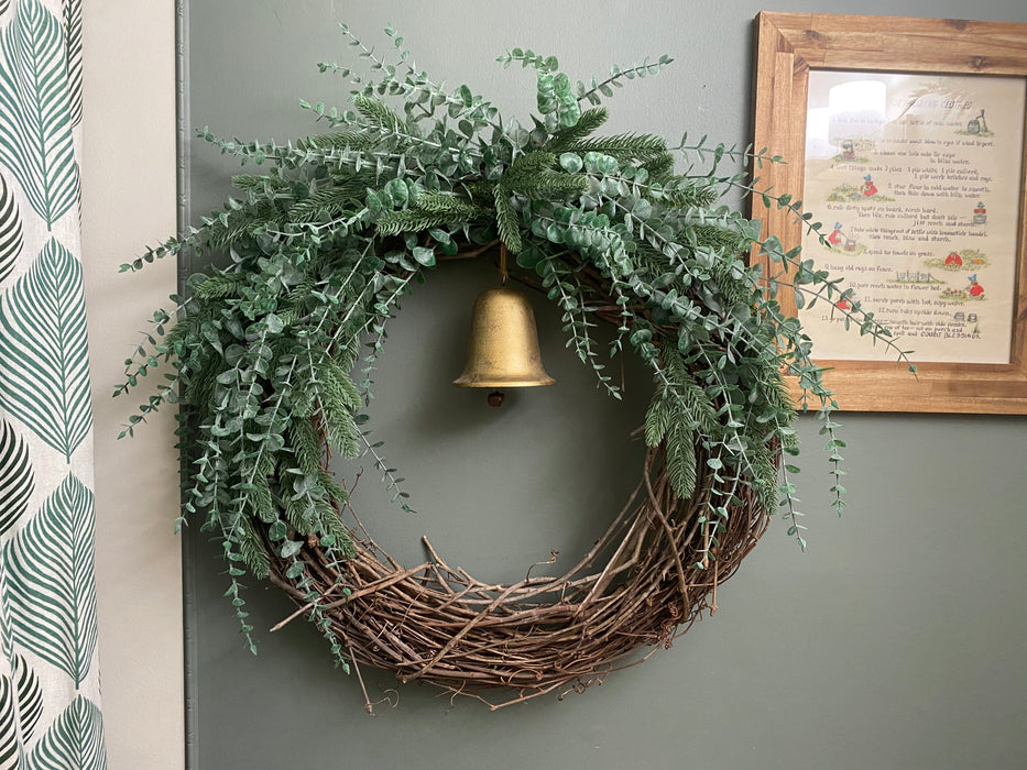 Eucalyptus and Winter Greenery with Bell